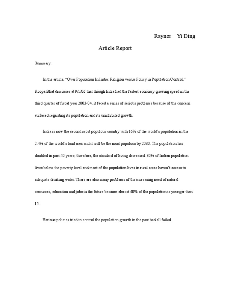 Article Report | PDF | Economies