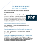 Procurement interview guide and strategic sourcing vs purchasing