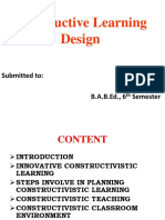 Constructive Learning Design: Submitted To: Submitted By: Prachi Shukla B.A.B.Ed., 6 Semester