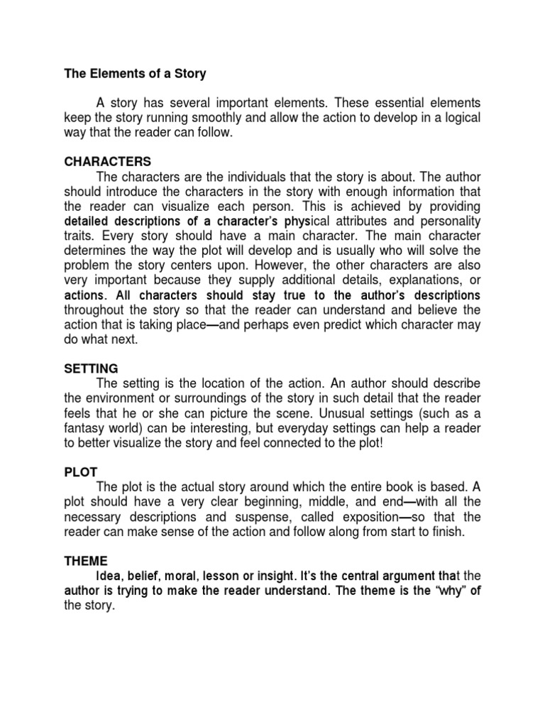 Key Elements of a Story Explained | PDF | Plot (Narrative) | Narration