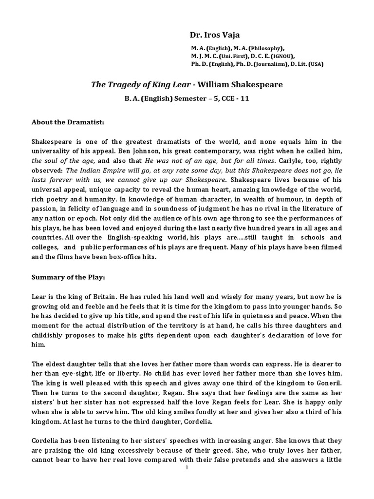 King Lear PDF King Lear