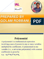 Polynomial S: Prepared by Golam Robbani Ahmed