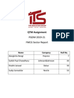 QTM Assignment: PGDM 2019-21 FMCG Sector Report