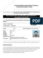 Khyber Pakhtunkhwa Educational Testing & Evaluation Agency (Etea)