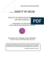 University of Delhi: Faculty of Inter-Disciplinary & Applied Sciences