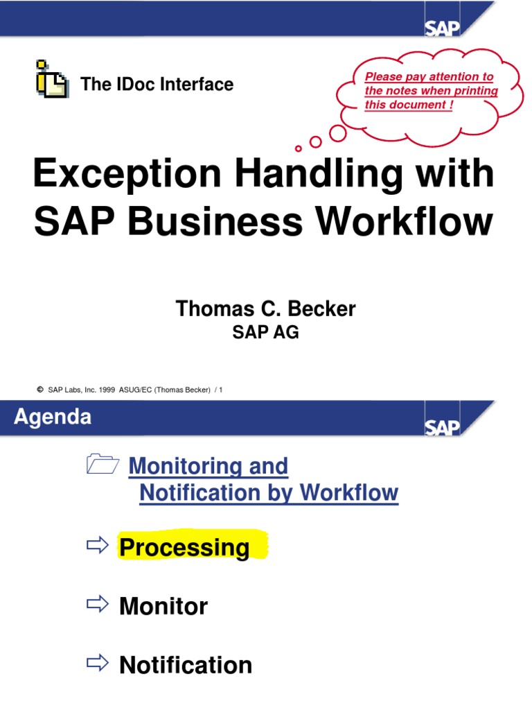 SAP Workflow Exception Handling Guide | PDF | Electronic Data ...