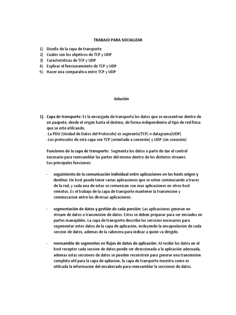 Trabajo para Socializar - TCP | PDF | Protocolo de Control de ...