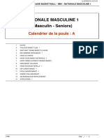 Calendriers de NM1 Pour La Saison 2019-2020.