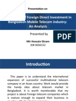 Possibilities of Foreign Direct Investment in Bangladesh Mobile Telecom Industry: An Analysis