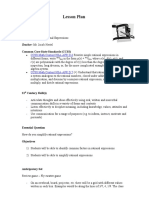 Lesson Plan: Class: Algebra I Grade Level: 8 Unit: Simplifying Rational Expressions Teacher: Mr. Jacob Hertel