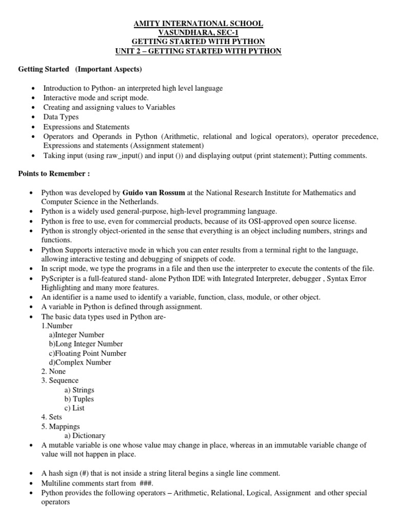Worksheet For Practice | PDF | C (Programming Language) | Python ...