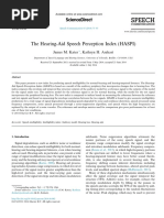 The Hearing-Aid Speech Perception Index (Haspi) : Sciencedirect