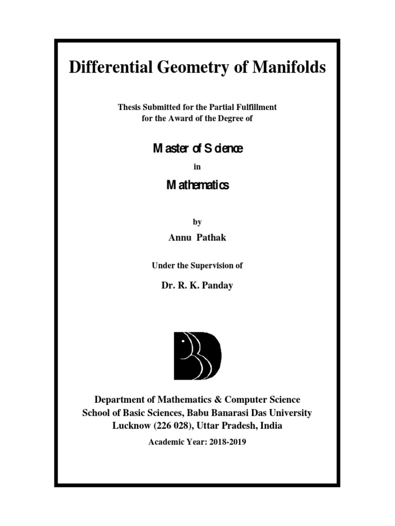 Differential Geometry of Manifolds | PDF