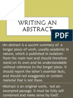 WRITING AN ABSTRACT GUIDE