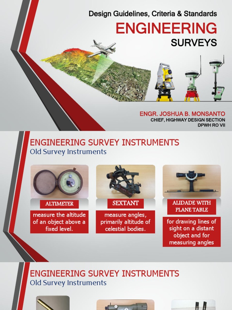 Engineering Survey Instruments Guide | PDF | Surveying | Lidar