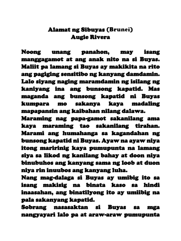 Alamat NG Sibuyas | PDF