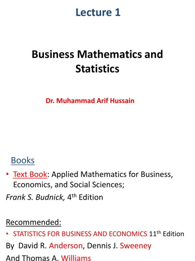 Business Math & Statistics Lecture | PDF | Level Of Measurement ...