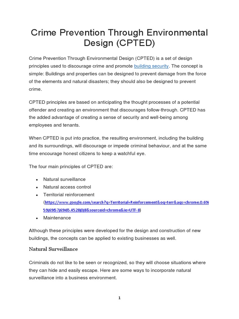 Crime Prevention Through Environmental Design (CPTED) : Building ...