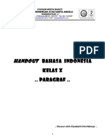 Handout Bahasa Indonesia Kelas X Paragraf PDF