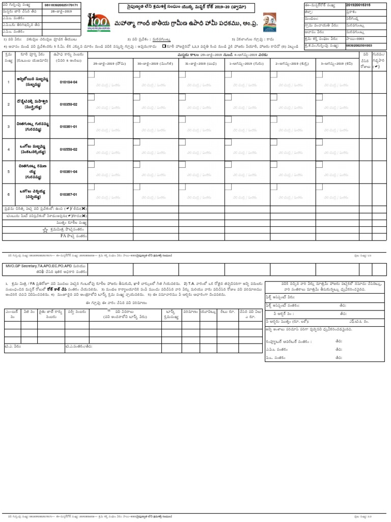 Muster Roll Form 081183920025170171 201920016336 PDF