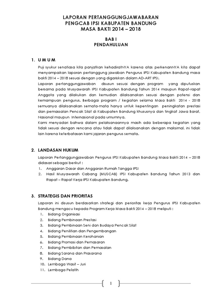 Laporan Pertanggungjawaban Keseluruhan