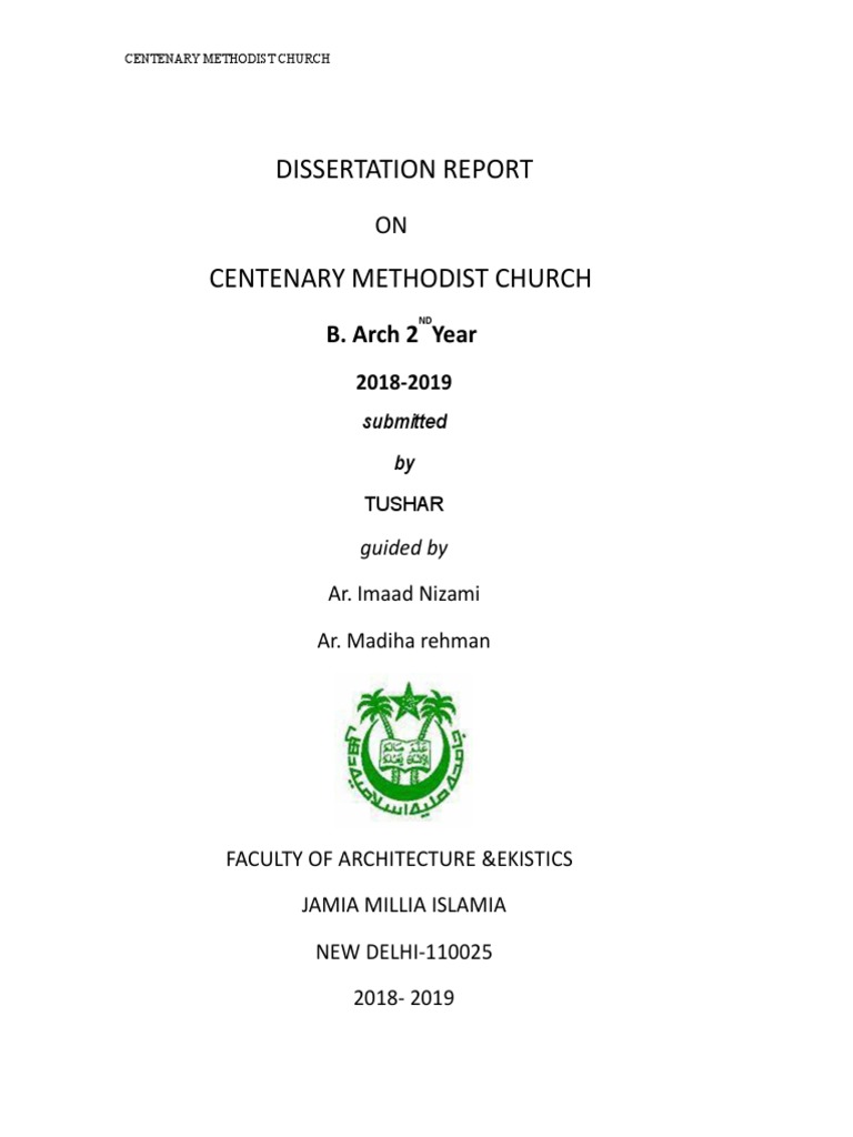 Centenary Methodist Church Dissertation | PDF | Gothic Architecture ...