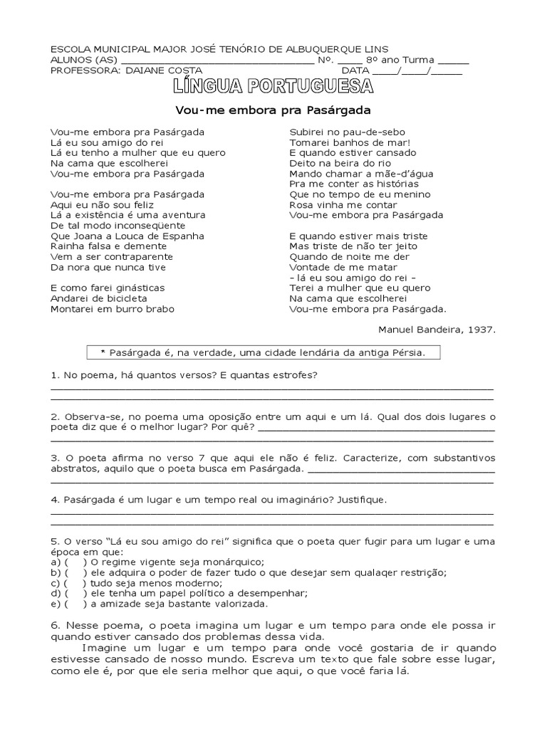 VouMe Embora Pra Pasárgada PDF