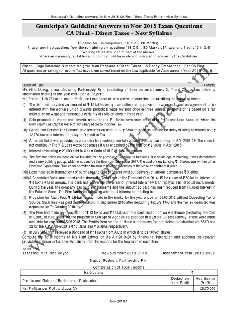 Icai PDF Tax Tax Deduction
