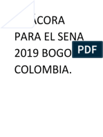 Bitácora para El Sena 2019 Bogotá Colombia