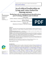 E Ffects of Ethical Leadership On Bullying and Voice Behavior Among Nurses