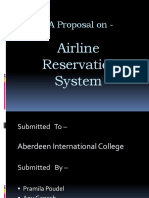 A Proposal On - : Airline Reservation System