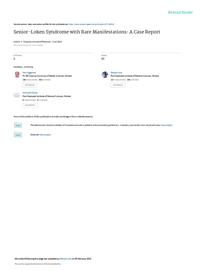 Senior-Loken Syndrome With Rare Manifestations: A Case Report | PDF ...