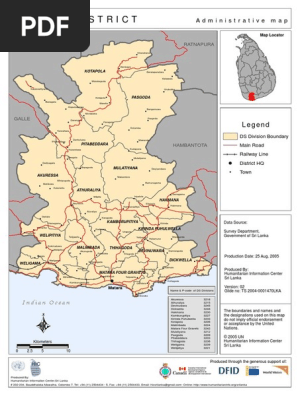 Matara Sri Lanka Map Matara District Map | Pdf