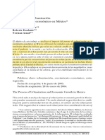 El Proceso de Urbanizacion y Crecmiento Economico en MExic