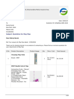 H. M. Plastic: Subject: Quotation For Mop Pipe