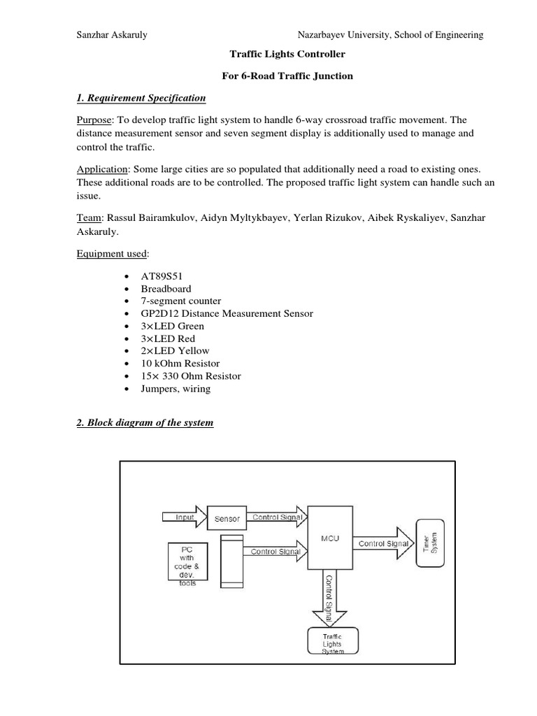 6-Road Traffic Light Controller System | PDF | Traffic | Traffic Light