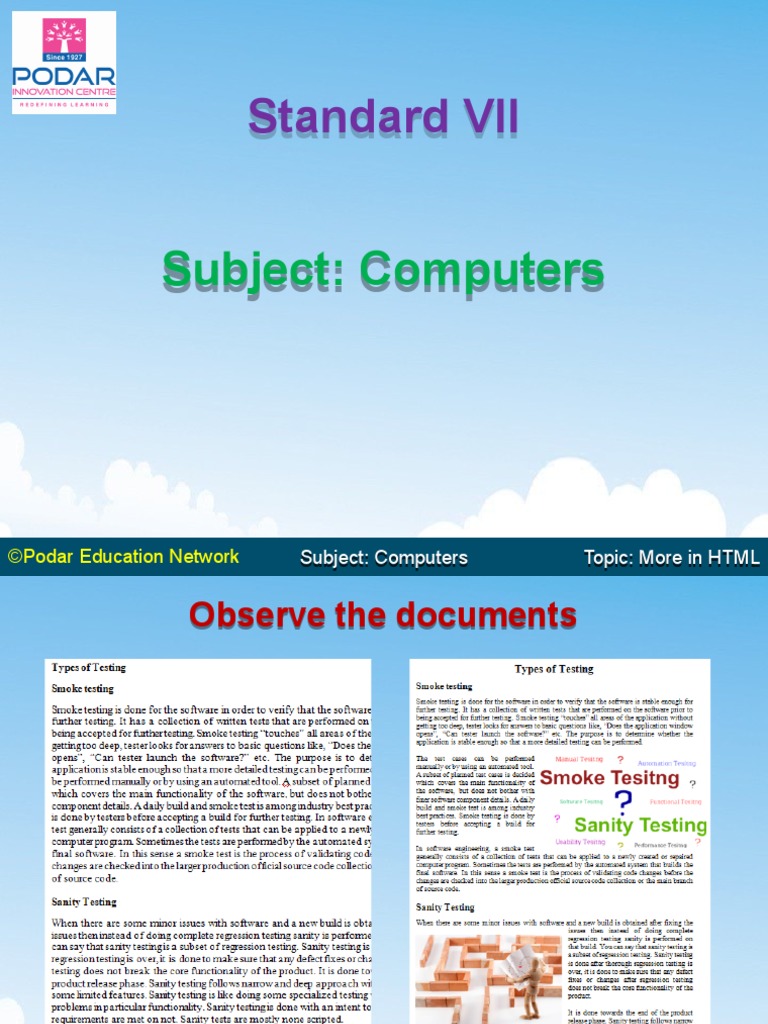 ICSE VII Computers More in HTML | Download Free PDF | Hyperlink | Html
