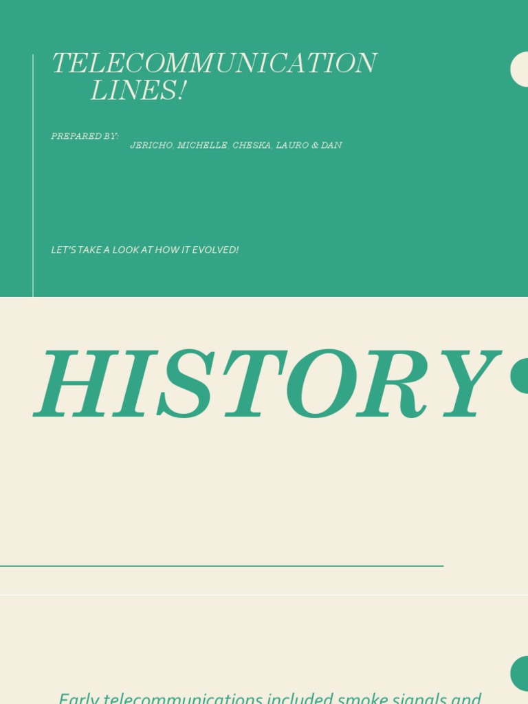 Telecommunication Lines!: Let'S Take A Look at How It Evolved! | PDF