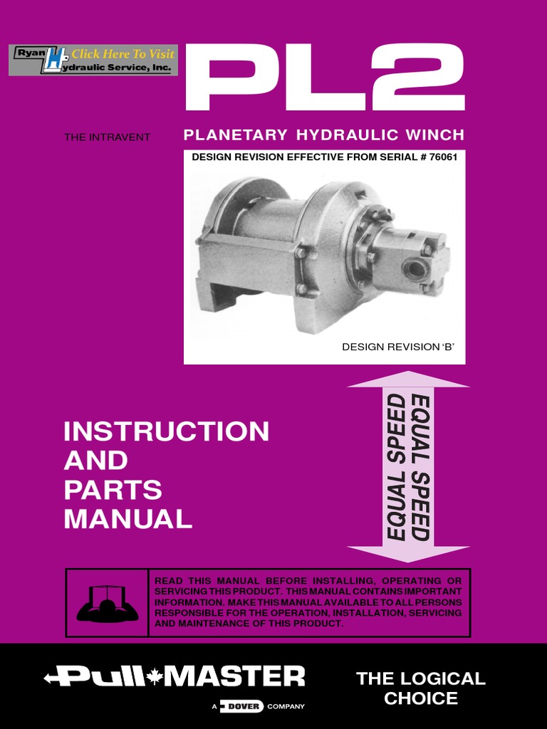 Pullmaster Model Pl2 Service Manual | PDF | Brake | Valve