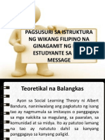 Pagsusuri Sa Istruktura NG Wikang Filipino Na Ginagamit