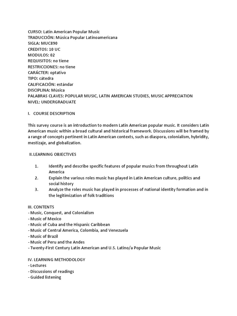 Latin American Music PDF Latin America Entertainment General 