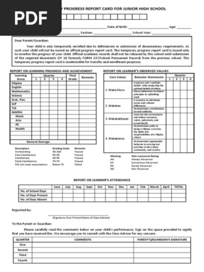 report card