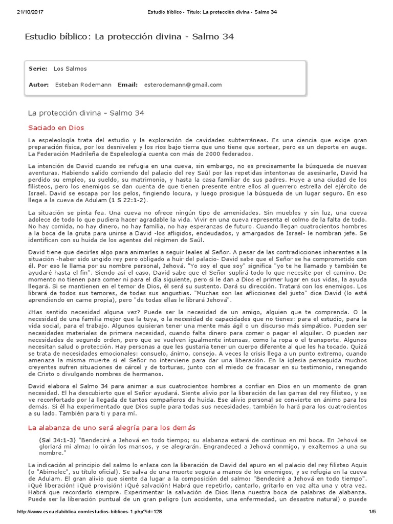 Salmo 34 Estudio | PDF | David | Salmos
