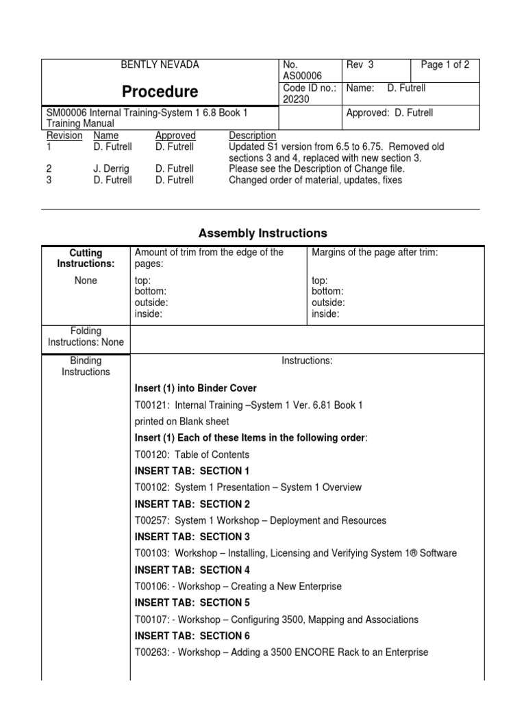 AS00006 S1 6.81 Book 1 Assembly Procedure | PDF | System Software ...