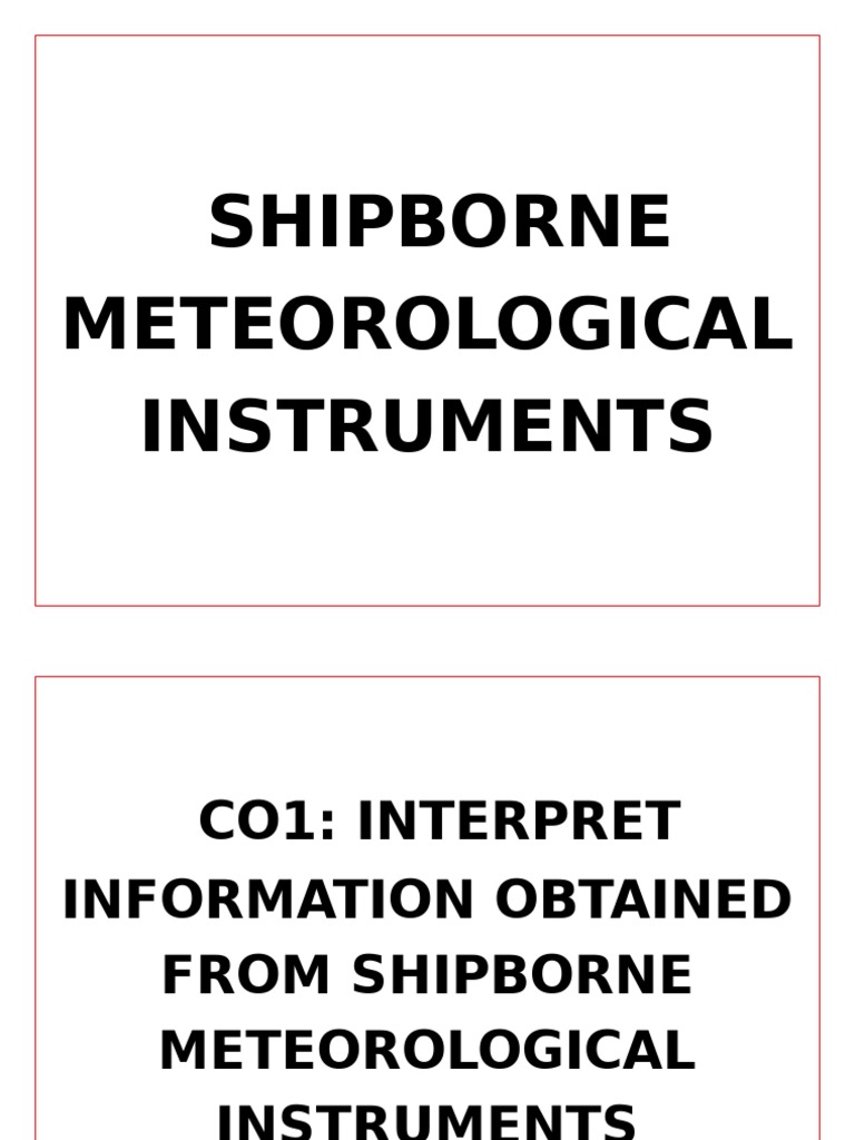 Shipborne Meteorological Instruments PDF Humidity Pressure