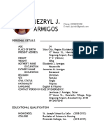 Jezryl J. Armigos: Personal Details