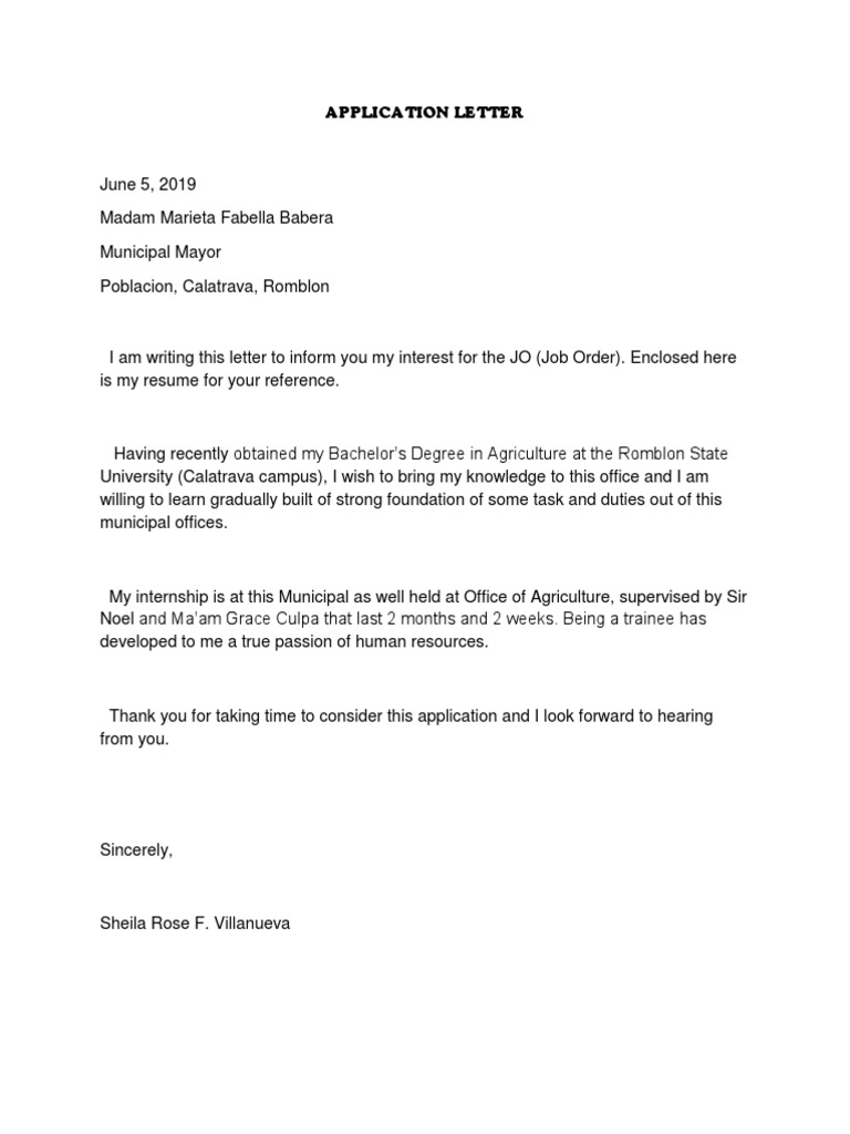 Application Letter