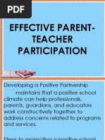 Effective Parent-Teacher Participation