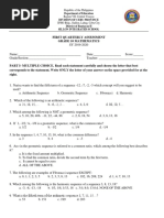 1st Quarter Exam in Math 10