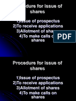 Procedure for issuing shares